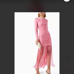Alice + Olivia Pink Long Sleeve Mock Neck Bodycon Dress